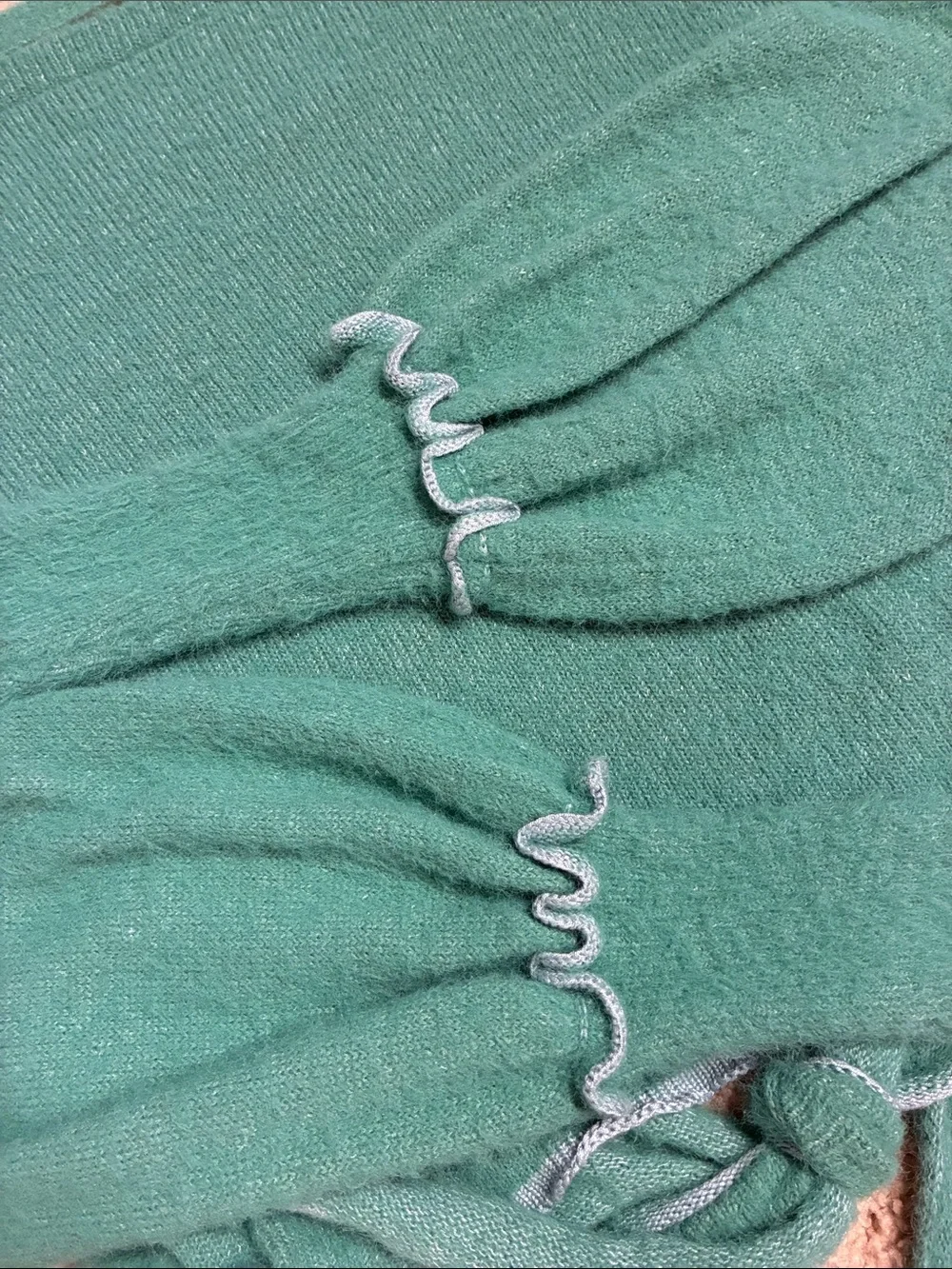 Free People “Mint” Teal Green Cropped Got Your Back Knit Sweater Top Size XS